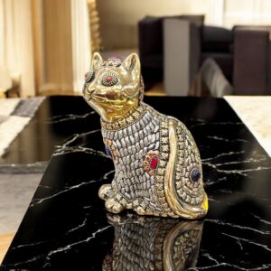 Handcrafted Brass Cat Figurine