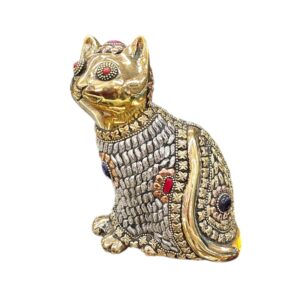 Handcrafted Brass Cat Figurine