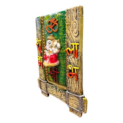 side view Ganesh wall hanging with shubh labh