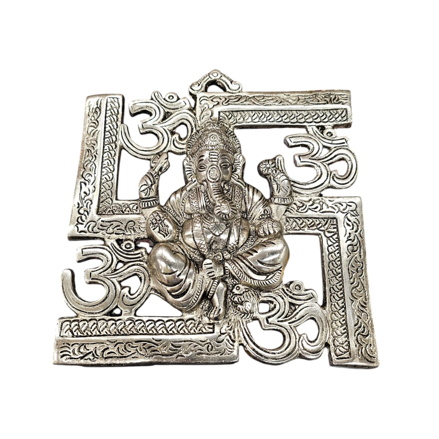 Ganesha on Swastik wall hanging