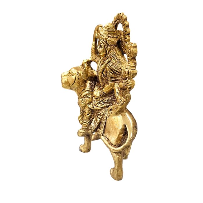 Fine Brass Maa Durga Statue - 5 Inch, Handcrafted in India