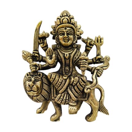 Fine Brass Statue of Maa Durga on lion