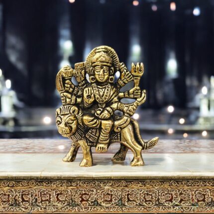 Small Maa Durga Brass Statue for sale in Canada and the USA