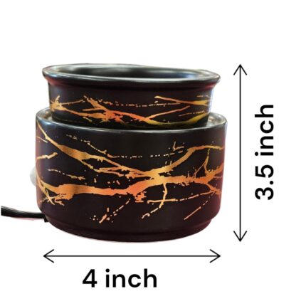 Electric Camphor Diffuser & Wax Warmer – Elegant Black & Gold Design