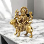 Fine Brass Maa Durga Statue - 5 Inch, Handcrafted in India