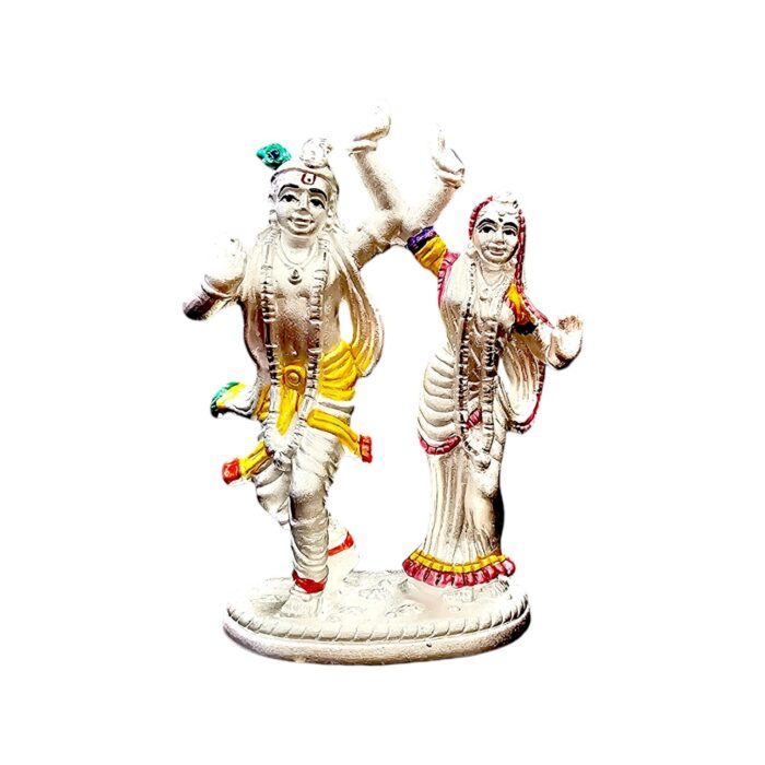 Pure silver Radha Krishna idol in dome