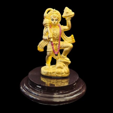 Pure Silver Hanuman Idol with 24k Gold Plating