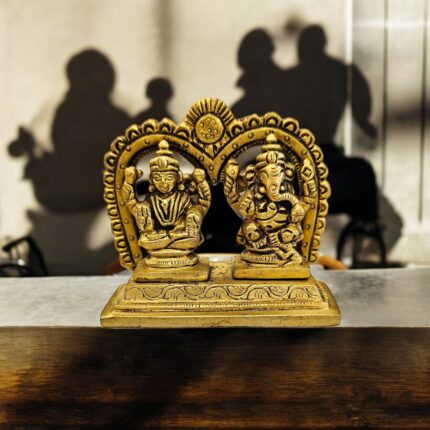 Super Fine Brass Lakshmi and Ganesha Idol