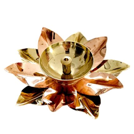 Brass and Copper Lotus Diya - Pack of 2