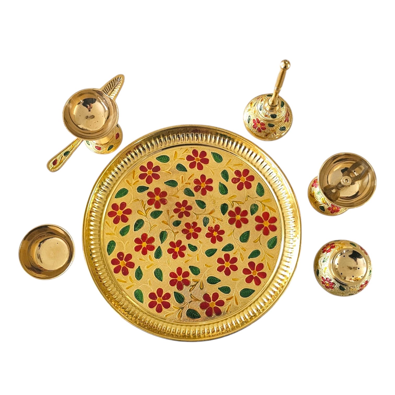 Brass pooja thali set - Large