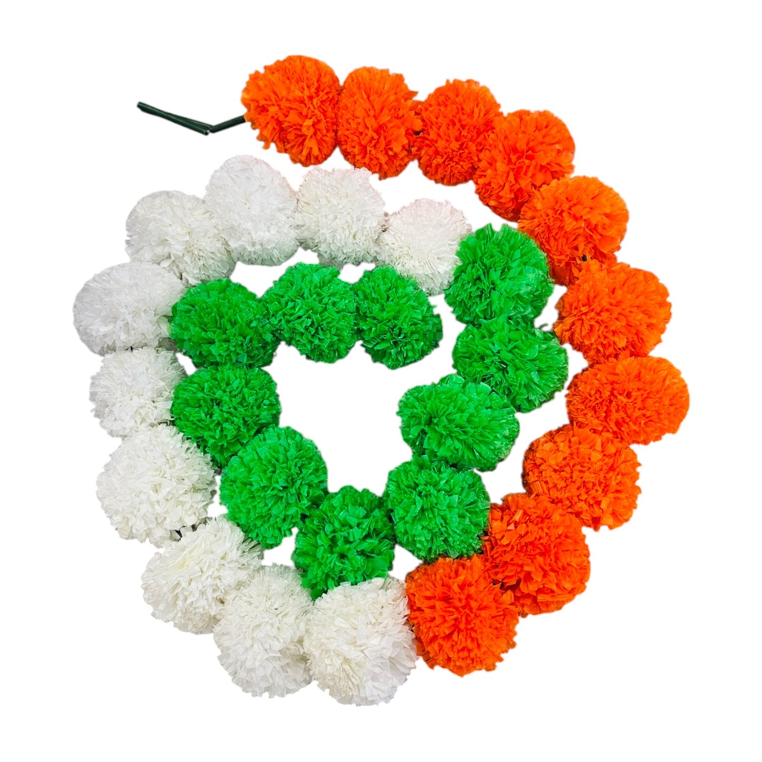 Artificial Marigold Flower strings - Indian Tricolor