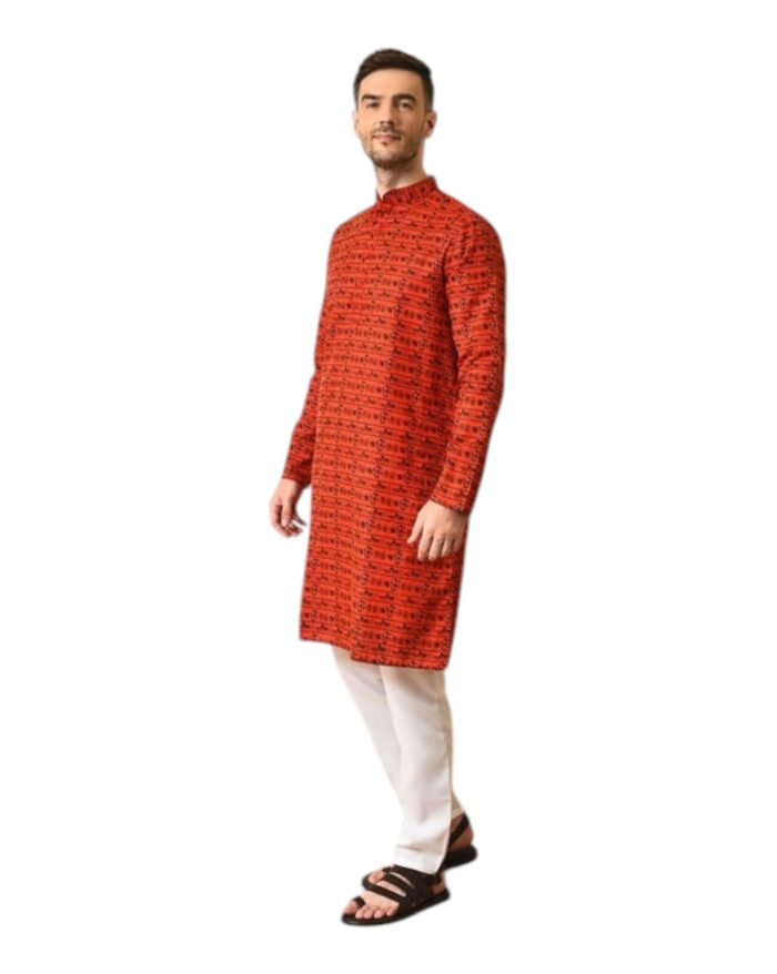 Printed kurta with Mahakaal and Om