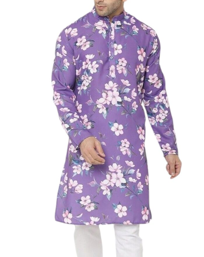 Floral Print Men Kurta