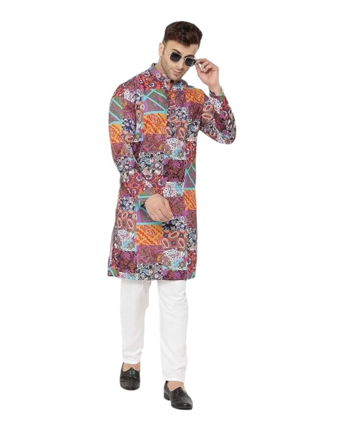 Cotton Printed Men Kurta