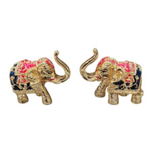 Gold Plated pair of elephant Idols