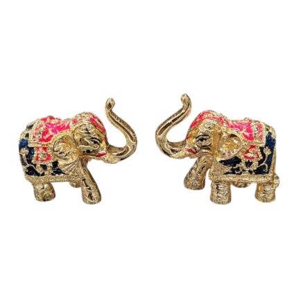 Gold Plated pair of elephant Idols