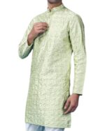 Pista Green Jacquard Sequin Kurta