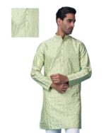 Pista Green Jacquard Sequin Kurta