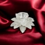 Pure silver diya - Flower-large