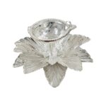 Pure silver diya - Flower-large