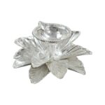 Pure silver diya - Flower-large