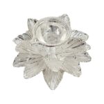 Pure silver diya - Flower-large