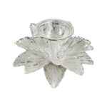 Pure silver diya - Flower-large