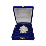 Pure silver diya - Flower-large - add on velvet box