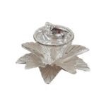 Pure Silver Diya - Flower