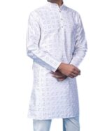 White party wear sequin Men kurta