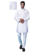 White party wear sequin Men kurta