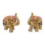 Gold Plated pair of elephant Idols