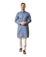 Jai Shri Ram - Blue Mens Kurta