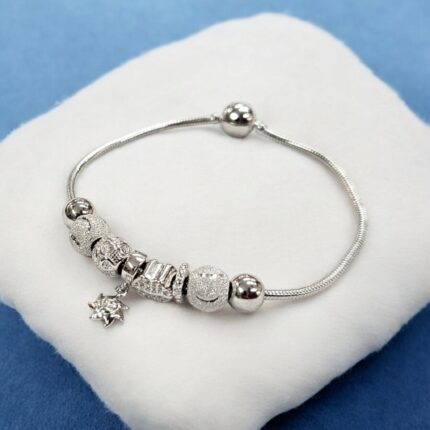 925 Sterling Silver Bead Charm Bracelet | Gift for her