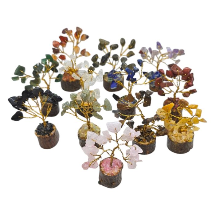 Set of 12 Mini Tree of Life | Natural 7 Chakra Crystal Trees