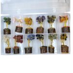 Set of 12 Mini Tree of Life | Natural 7 Chakra Crystal Trees