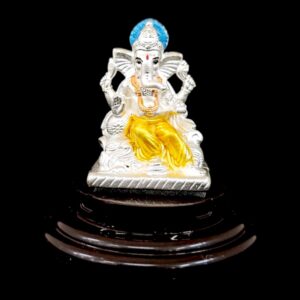 Pure Silver Ganesha Idol in Dome | 999 Pure Silver Ganesh Statue for Gift