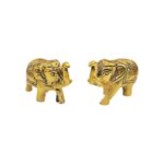 Small Metal Elephant Pair | Medium