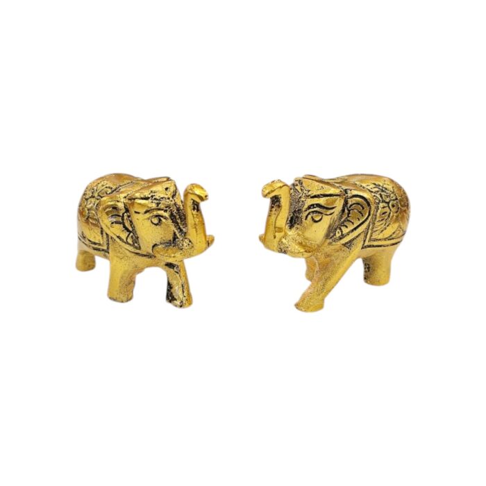 Small Metal Elephant Pair | Medium