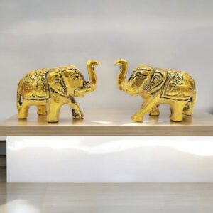 Small Metal Elephant Pair | Medium