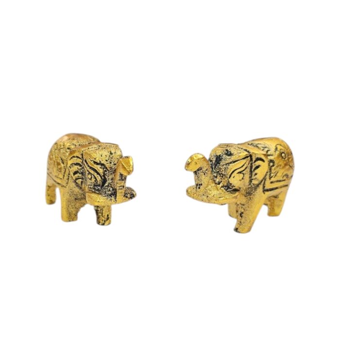 Small Metal Elephant Pair