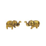 Small Metal Elephant Pair