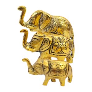 Metal Elephant Idol Set - Small