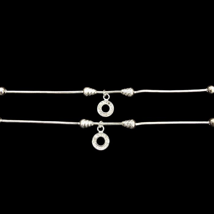 Pair of pure sterling silver anklets | Silver Anklets for adults