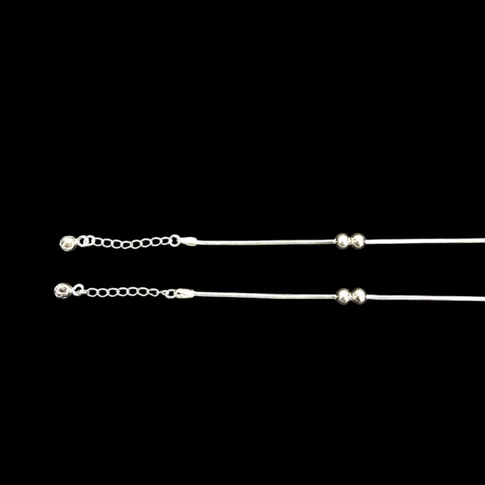 Pair of pure sterling silver anklets | Silver Anklets for adults