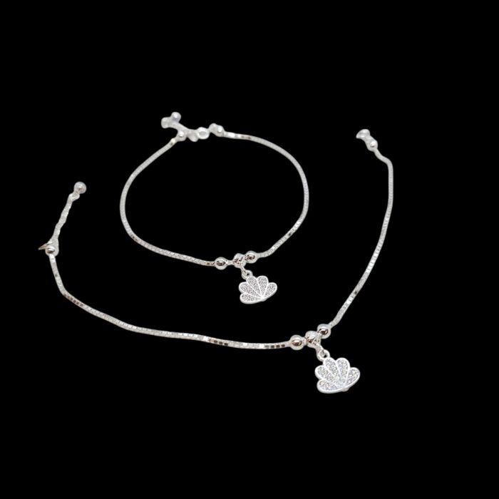 Pair of 925 sterling silver anklets | Pure Silver Anklets for adults | Gift for her | Silver Jewelry