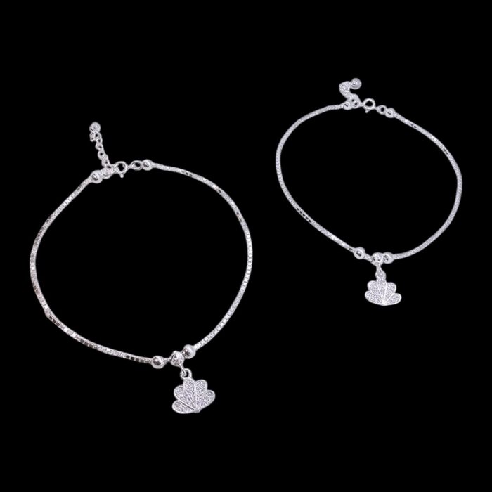 Pair of 925 sterling silver anklets | Pure Silver Anklets for adults | Gift for her | Silver Jewelry