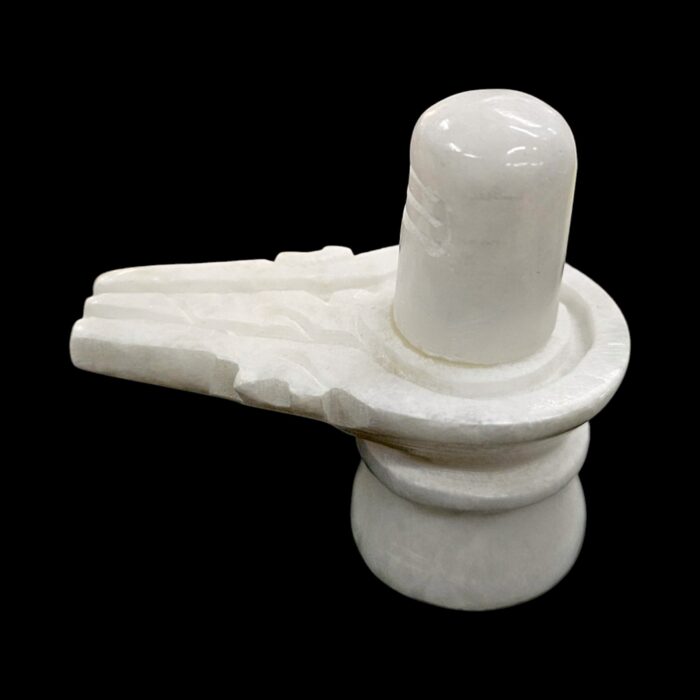 Hand Carved White Marble Shivling 2.75 inch