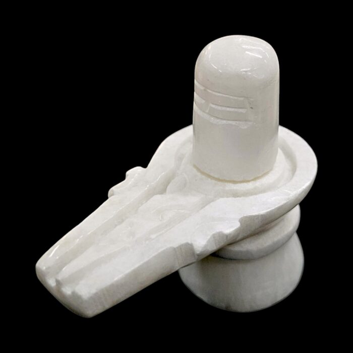 Hand Carved White Marble Shivling 2.75 inch