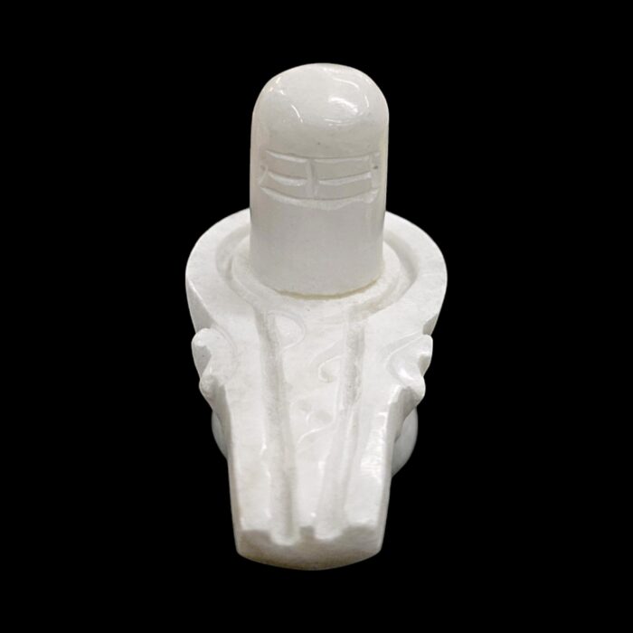 Hand Carved White Marble Shivling 2.75 inch